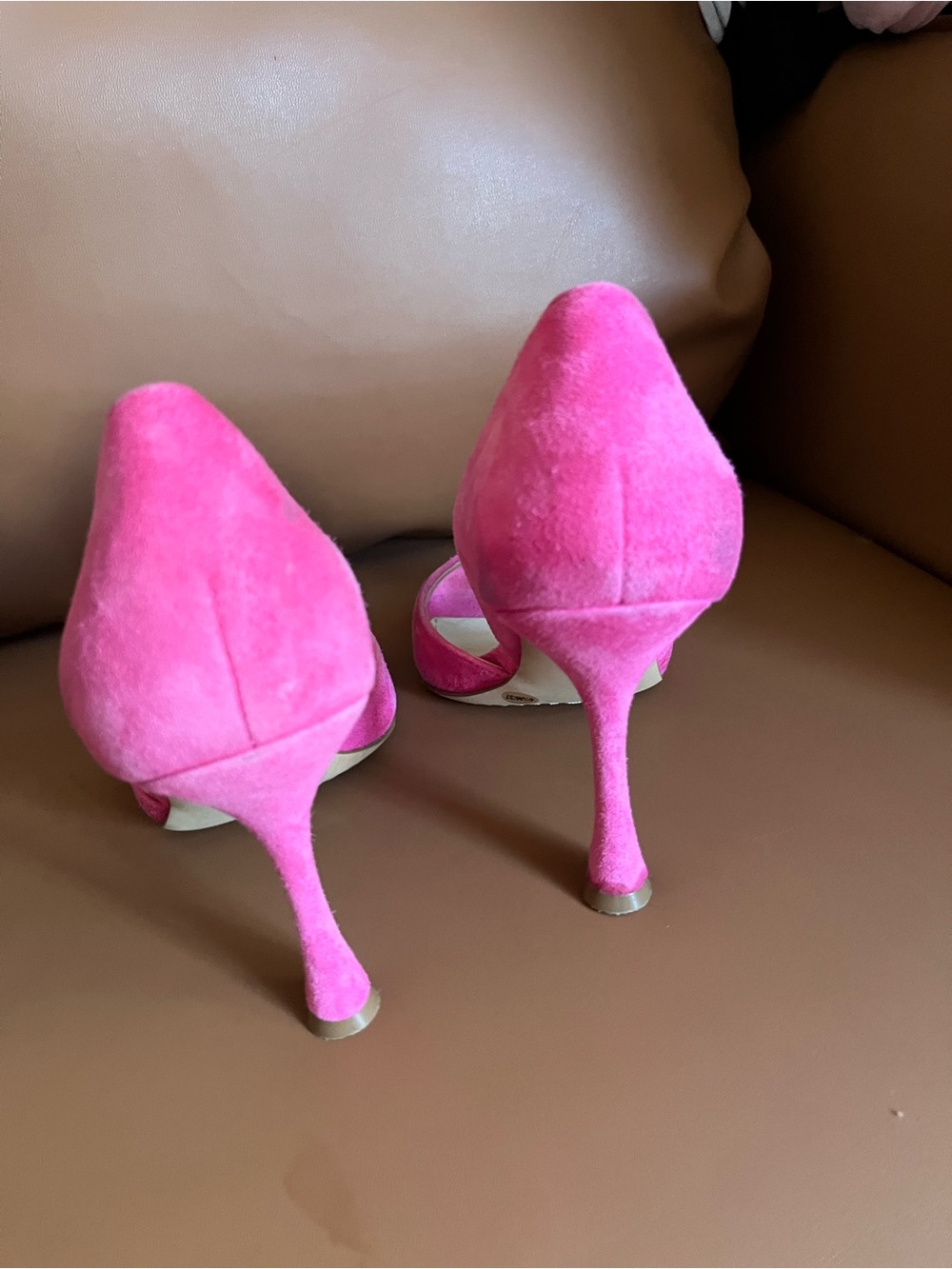 Vince Camuto Heels Open-Toe Hot Pink Suede size 6.5 - Picture 11 of 11